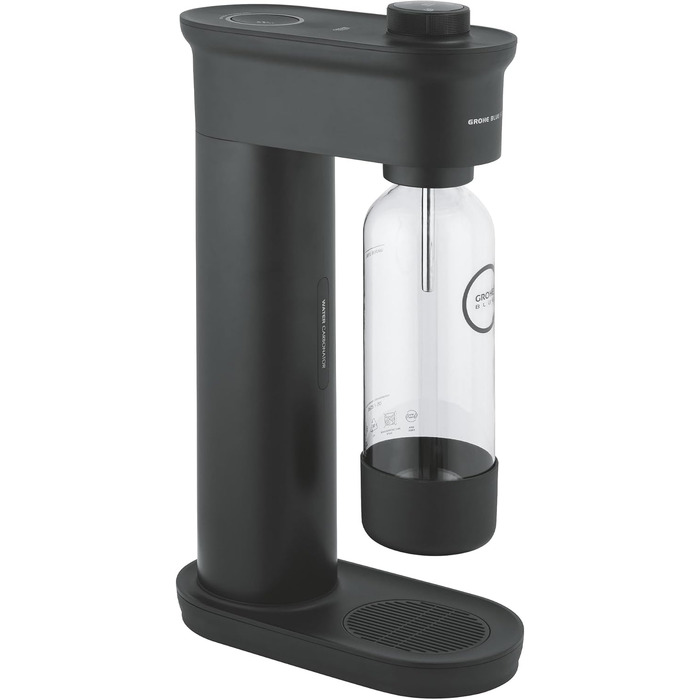 Сифон для газування води GROHE Blue Fizz Starter Set, чорний, 3 рівні газування, пляшка 0.85л (без балона CO2), арт. 31943K00