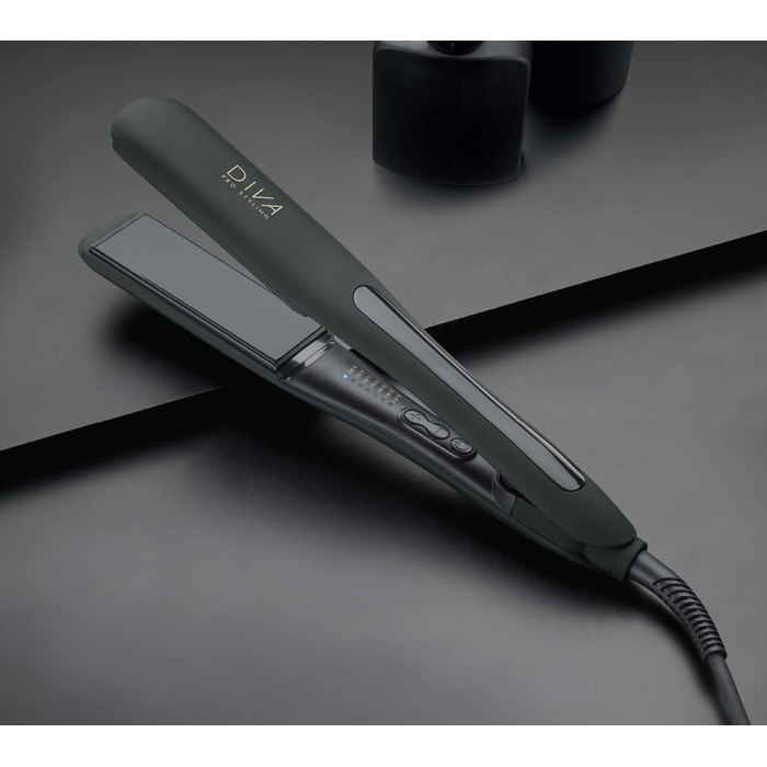 Випрямляч для волосся Diva Pro Styling Wide Digital – керамічні пластини, рівномірний нагрів, 3м кабель, чорний