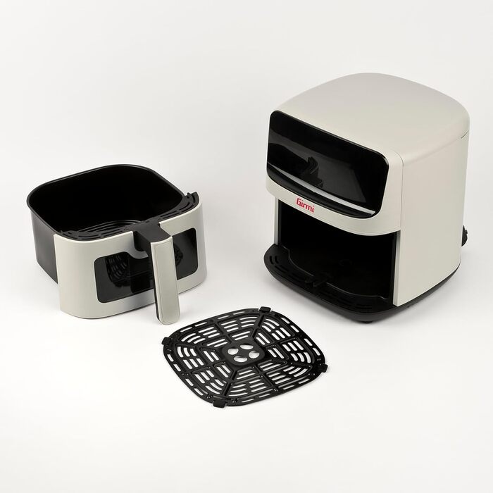 Аерофритюрниця Girmi FG27 Ecofrit Lite, 4.2 л, 1400 Вт, цифровий дисплей, 8 програм, таймер, без BPA та PFOA, колір крейдяно-білий