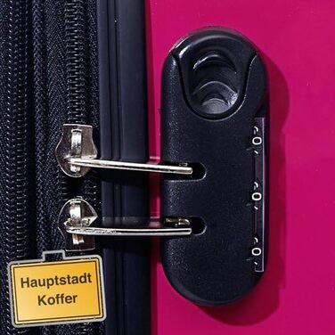 Набір валіз HAUPTSTADTKOFFER Alex 3 шт. жорсткий корпус, глянцевий, унісекс, 235 л, розміри S/M/L, червоний/малиновий/сріблястий