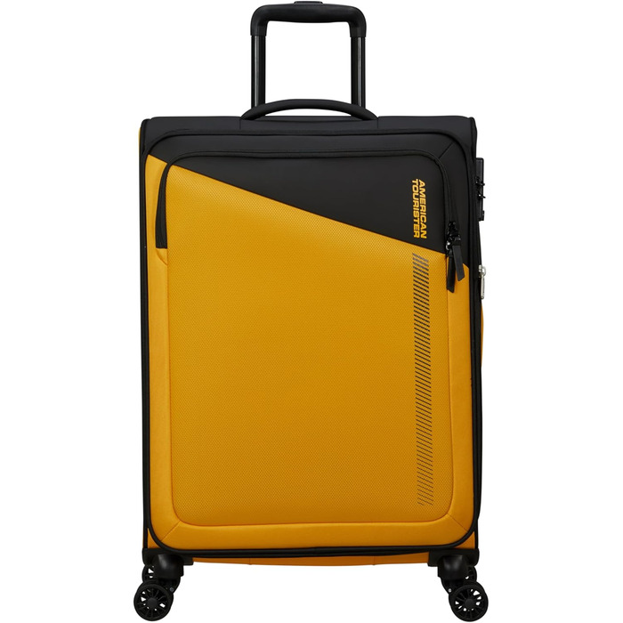 Валіза American Tourister Daring Dash Spinner M, розширювана, 67/75 л, 66.5 см, чорна/жовта