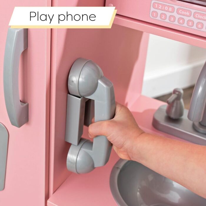 KidKraft Rosa Vintage Кухня для дітей з дерева Rosa 53179, з телефоном та холодильником, від 3 років