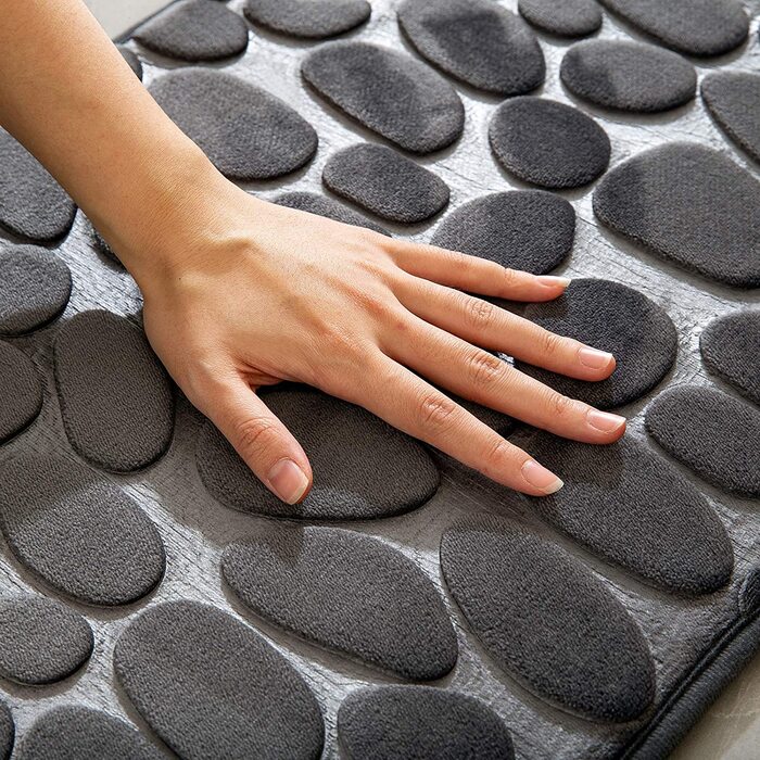 MIULEE килимок для ванної кімнати з пам'яттю форми, антиковзний, водопоглинаючий, швидковисихаючий, праний, 40x60 см, темно-сірий