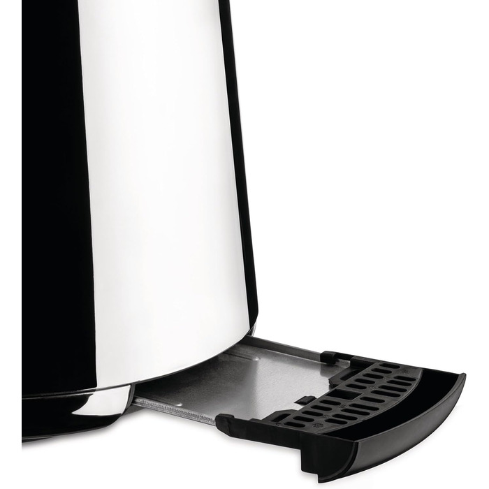 Тостер Alessi Plissé MDL08 W - Дизайнерський тостер з 6 рівнями підсмажування, термостійкий пластик, європейська вилка 850 Вт, чорний
