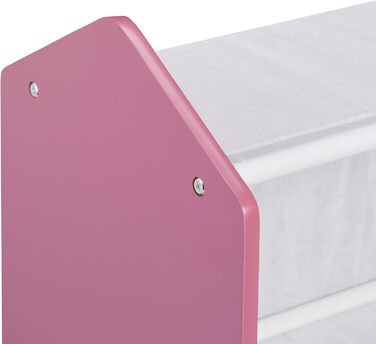Дитяча полиця Relaxdays з 6 коробками для зберігання, 66x63x30 см, яскравий ігровий органайзер для іграшок у дитячу кімнату для дівчаток