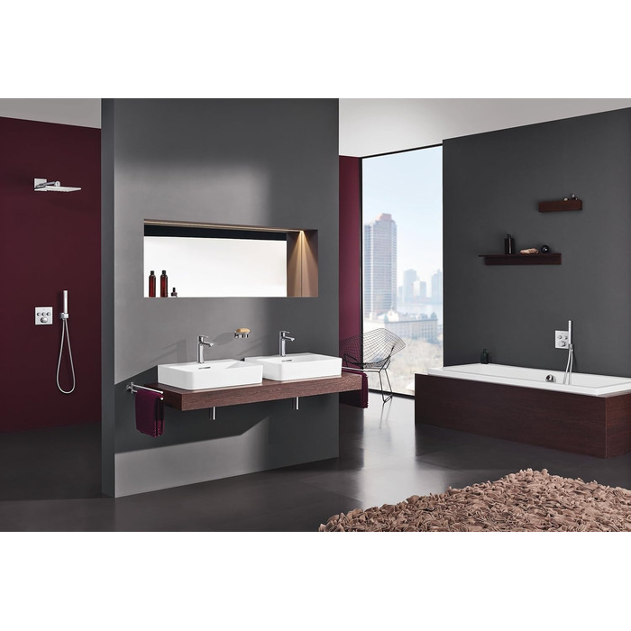 Змішувач для ванної кімнати Grohe Lineare, водозберігаючий, хром, з витяжним корком, 18 см, S-Size