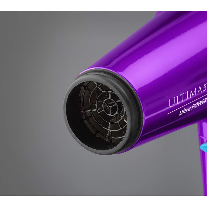 Фен для волосся DIVA Pro Styling Ultima 5000 Pro, 2200 Вт, 4 режими нагріву, 2 швидкості, функція холодного повітря, фіолетовий