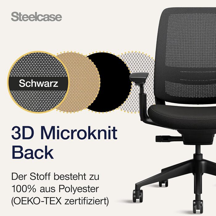 Ергономічне крісло Steelcase Series 2 з підтримкою спини LiveBack, 4D підлокітники, регульована підголівник, Трюфель (Чорний Онікс, Сучасний)