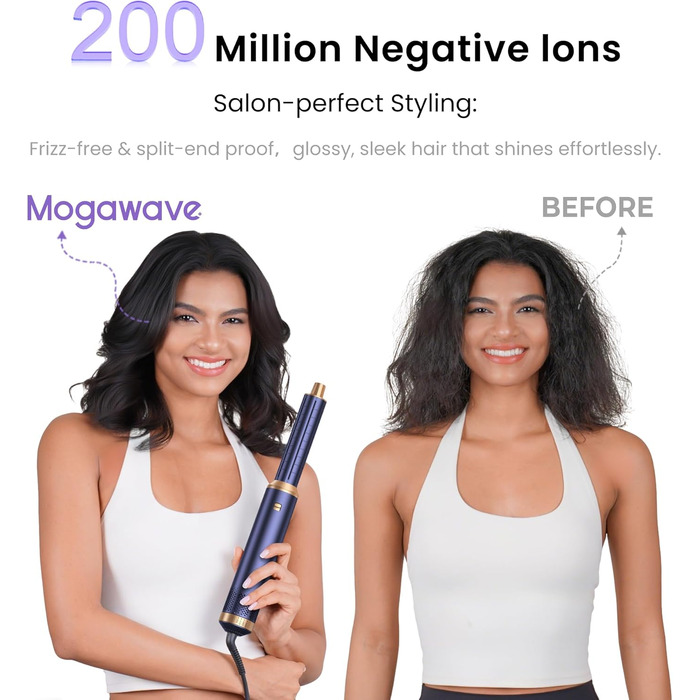 Mogawave Airstyler 5-в-1 Airbrush Pro 1000W: Фен-щітка, стайлер для волосся з іонізацією та обертанням