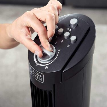 Вентилятор Black+Decker BXEFT46E, 81 см, чорний, без пульта дистанційного керування