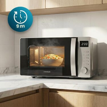 Мікрохвильова піч Cecotec Proclean 5105 Silver 20л з грилем, технологією 3DWave та функцією розморожування, сіра