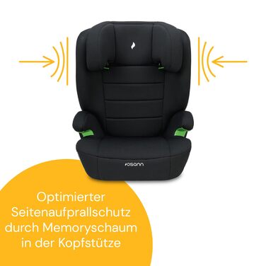 Дитяче автокрісло Osann Musca i-Size 100-150 см з спинкою, без Isofix, чорне