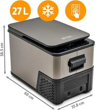Автомобільний компресорний холодильник First Austria 38 л (-20°C) 12/24/230V Dark Steel