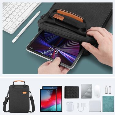 Водонепроникна сумка для ноутбука 12-13'' NIDOO, темно-сіра, для MacBook, iPad Pro, Surface, Galaxy Book, XPS, MatePad