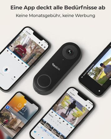 Відеодзвінок Reolink 5MP PoE з Чаймом, UHD, 180° Ultraweitwinkel, двосторонній аудіо, розпізнавання осіб, водонепроникний, з сигналізацією, сумісний з NVR
