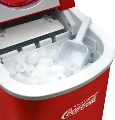 Льодогенератор Salco Coca-Cola, 12 кг, тихий, LED-дисплей, 2 розміри кубиків льоду, ідеально для вечірок і днів народження