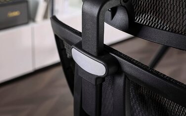 Ергономічне офісне крісло HOMESTOOL з 2-осьовою регульованою поперековою підтримкою, сітчасте крісло для комп'ютера, високою спинкою, водоспадним сидінням, навантаження до 150 кг
