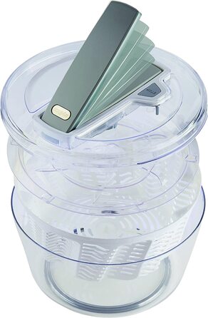 Сушарка для салату Zyliss Swift Dry, 6 л, пластикова, біла, з чашею, технологія Aquavent