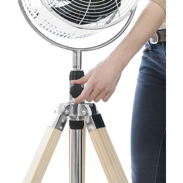 Вентилятор підлоговий Cecotec EnergySilence 1200 Woody 30 см, дерев'яний штатив, 3 швидкості, 80 Вт