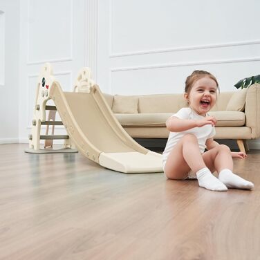 Дитяча гірка Baby Vivo Дельфін для дому та вулиці, пластикова, коричнева. Гірка для малюків з закругленими кутами