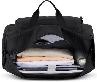 Larkson Weekender Finja Large чорна стильна дорожня сумка з відділенням для взуття, ручна поклажа, водостійка, з переробленого PET, для жінок і чоловіків