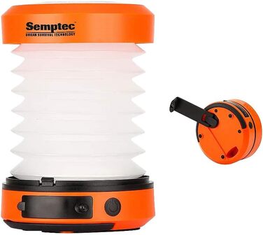Набір з 2 складних LED кемпінгових ліхтарів Semptec з динамо-ручкою, 65 люмен, бездротові, для туризму та кемпінгу
