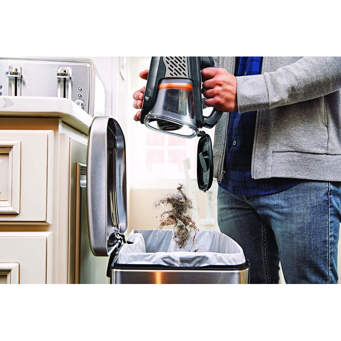 Пилосос ручний Black+Decker Dustbuster Smart Tech 36 Вт·год 18В, циклонний, дві потужності, витяжна щілинна насадка, зарядний кабель з настінним кріпленням