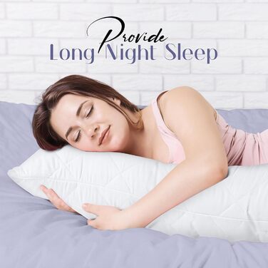 Подушка для вагітних та сну Utopia Bedding, стегана подушка-обіймашка для сну на боці, м'який поліестер, 40x145 см, біла