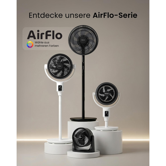Pro Breeze AirFlo Mini Настільний Вентилятор: Тихий Турбо Вентилятор з 3 Швидкостями, Нахилом 90° та Потужним Потоком Повітря 4.2 м/с, Компактний для Офісу, Спальні та Дому (Чорний)