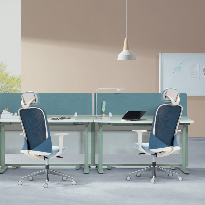 Крісло офісне / поворотне крісло AVEZA PRO сітка / тканина синя hjh OFFICE