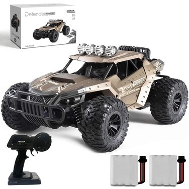 Радіокерований позашляховик Monster Truck 2.4GHz до 20 км/год з двома акумуляторами (60 хв гри), для хлопчиків та дівчаток від 6 років - Модель 2025