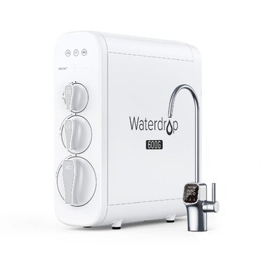 Система фільтрації води зворотного осмосу Waterdrop G2P600, 8000 літрів, очищення 2:1, без баку, пом'якшувач води RO під мийку