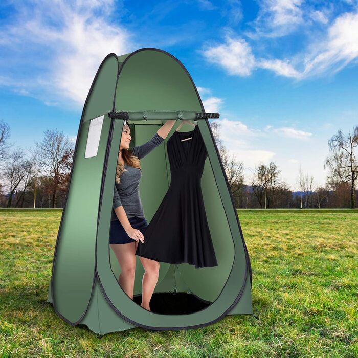 Намет-роздягальня Relax4Life Pop-up, душовий намет, туалетний намет, 120x120x190 см (зелений)