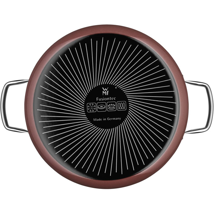Жаровня WMF Fusiontec Mineral з кришкою 28 см, для індукції, 5,9 л, високі борти, керамічна, стійка до подряпин, червона