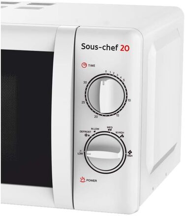 Мікрохвильова піч Haeger Sous-chef 20, 20 л, біла, 700 Вт