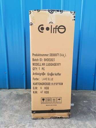 Валіза COOLIFE з ABS-пластику, розширювана, з TSA-замком і 4 колесами, бірюзова, велика для подорожей