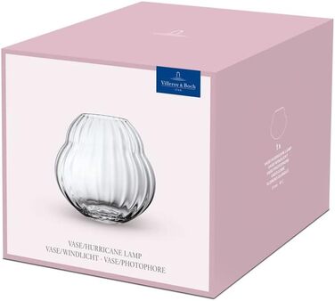 Ваза Villeroy & Boch Rose Garden Rosa 17 см - скляна ваза для квітів, прозора, для дому та ресторану
