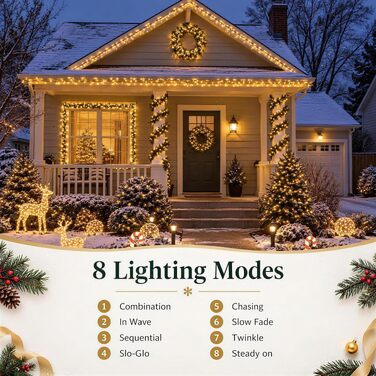Світлодіодна гірлянда Joomer Cluster LED для вулиці, 12м, 800 LED, теплий білий колір