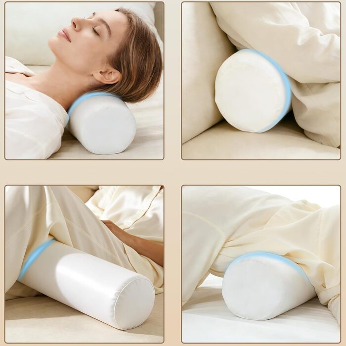 Подушка ортопедична з піною Memory Foam для сну на боці LAMB, 60x32 см, сіра - підтримка шиї та голови при болях у шиї