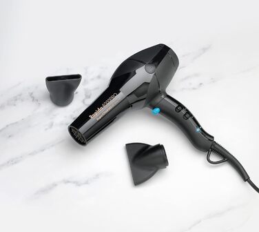 Фен для волосся Diva Styling Rapida 4000 Pro, 4 температурні та 2 швидкісні режими, Cool-Shot, надійний AC-мотор, чорний онікс
