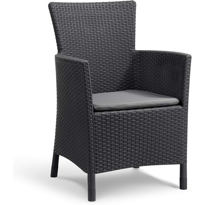 Набір садових меблів для балкона Allibert Iowa Rattan, сірий, 3 предмети - компактний комплект з ротангу