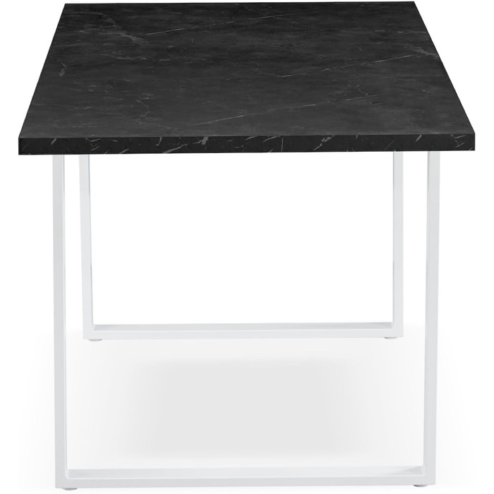Розсувний обідній стіл B&D Home Anna | 120-160 x 80 см | на 4-6 осіб | стіл для кухні/їдальні | Texas-Eiche | чорне металеве підстав'я | скандинавський/індустріальний дизайн