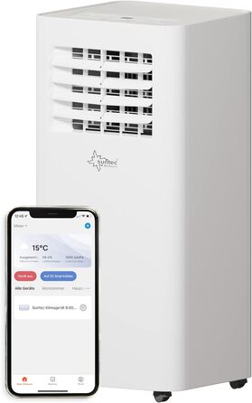 Мобільний кондиціонер SUNTEC Comfort 7.0 Eco R290, 2050 Вт, 7000 BTU, для кімнат до 25 м², охолодження та осушення, з відведенням повітря, тихий, для дому та офісу