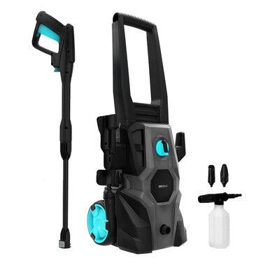 Мийка високого тиску Cecotec HydroBoost 1400 Essential: для дому, саду та авто, 105 бар, 426 л/год, 9 м радіус дії, 1400 Вт, 2 насадки + пляшка для миючого засобу