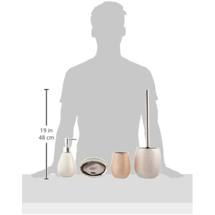 Набір аксесуарів для ванної axentia Glitzer, рожеве золото/чорний, 13x32x20 см