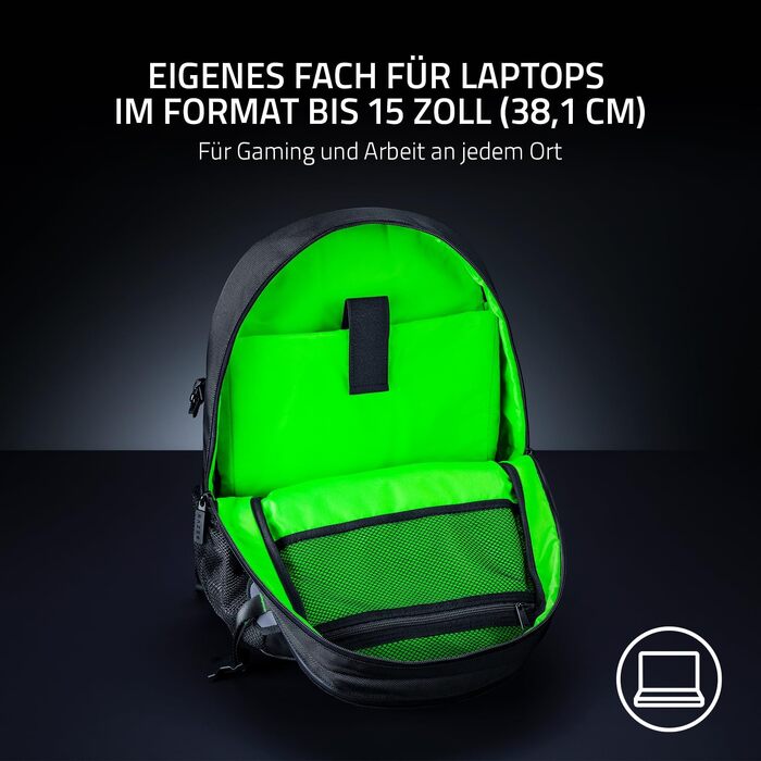 Ігровий рюкзак Razer Rogue V3 для ноутбука до 17.3 дюймів, зносостійкий поліестер, чорний