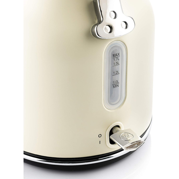 Електрочайник Westinghouse Retro 1,7 л, білий, з терморегулятором, індикатором рівня води, фільтром від накипу та захистом від перегріву