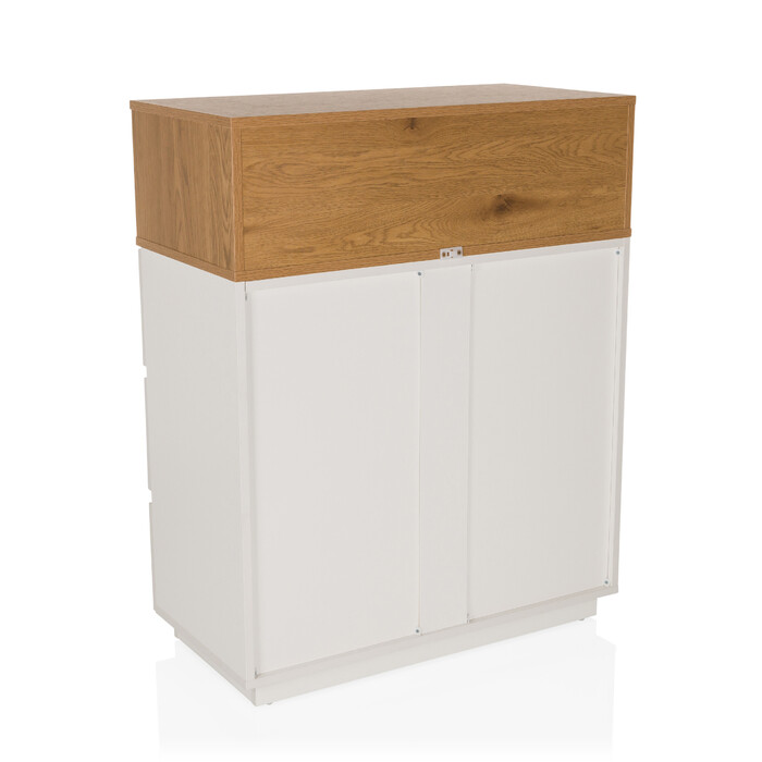 Комод MELMO K 80x40x100 см 3 шухляди білий/дуб hjh LIVING