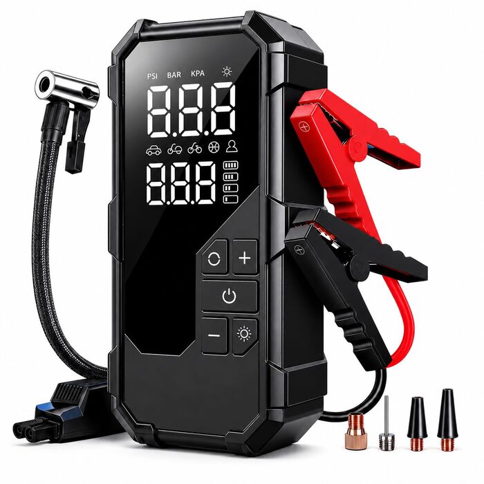 Пусковий пристрій (бустер) 8000A з компресором 150 PSI та Powerbank для бензинових та дизельних двигунів