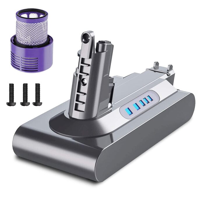 Акумулятор для пилососа Dyson V7 Absolute, Mattress, Allergy, Trigger, Fluffy, Animal Pro+ (8000mAh, сірий)